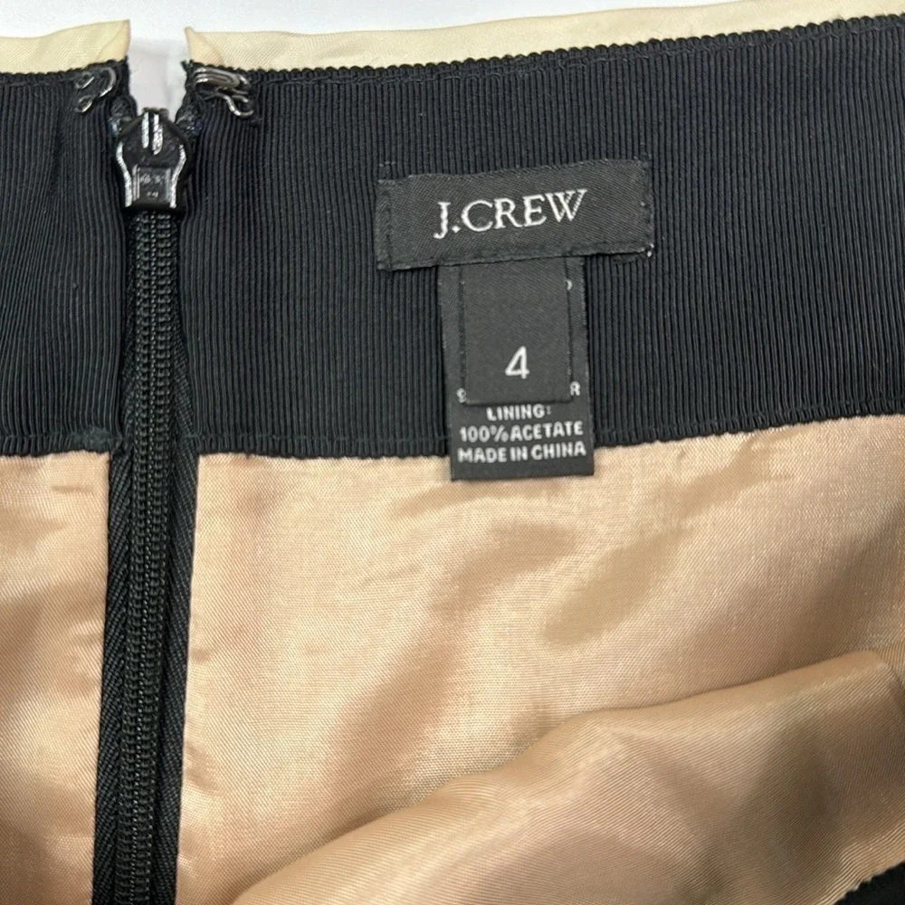 J.Crew Linen Blend Black Gray Penci Skirt Size 4